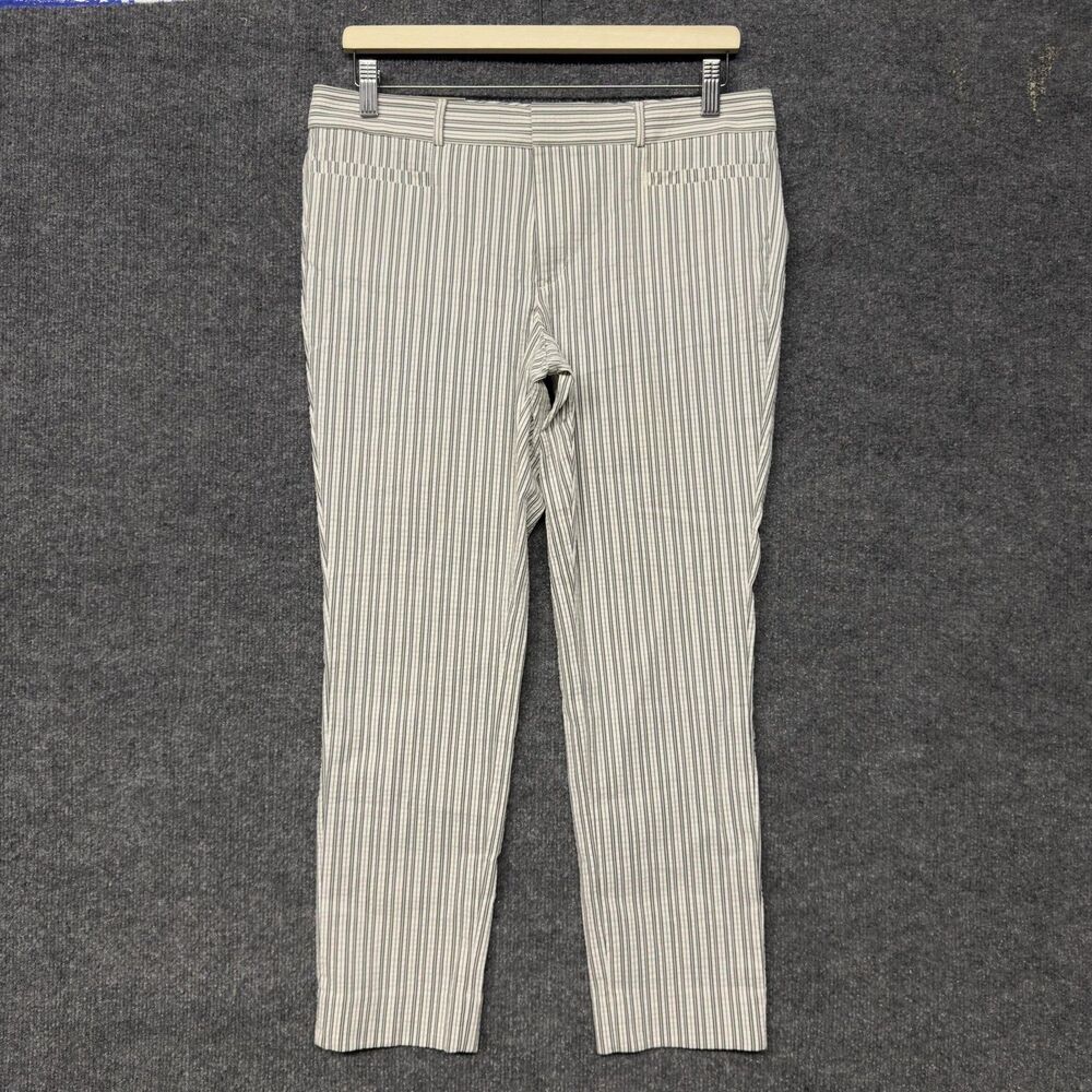 Banana Republic Sloan Crop Pants Women's 6 Ankle Stripe Slim Stretch Work Preppy